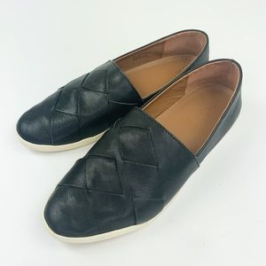 Frye Liz Woven Slip On Shoes Women’s 8 Black Leather Flat Sneakers